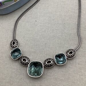 Brighton Venus Rising Blue Stones and Silver necklace with Brighton tin